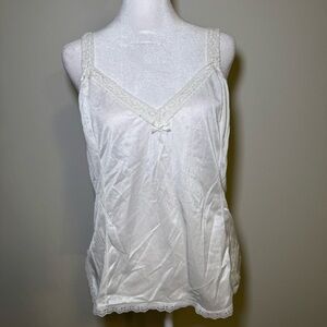 Vintage White Lace Trim
 Camisole Tank Top